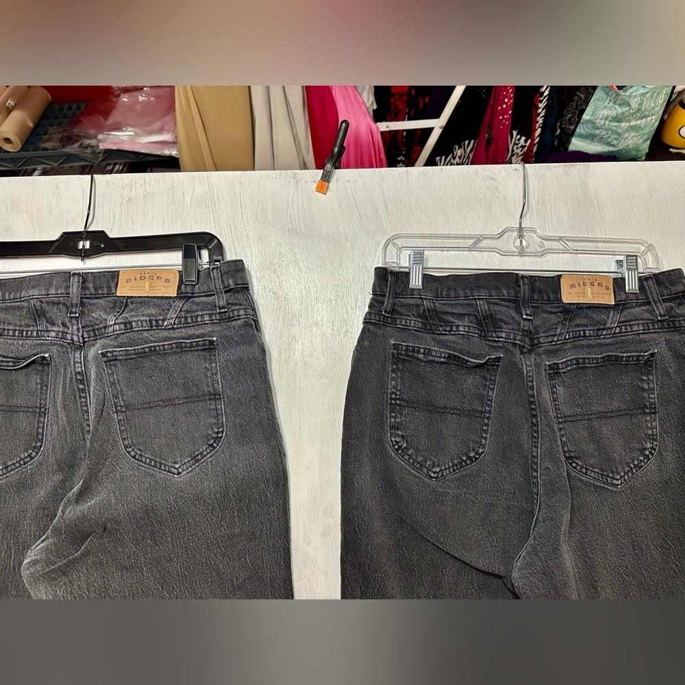 Lot 2 Rider by Lee Jeans Women’s 14L Black High Rise Tapered Mom Jeans Vintage - Picture 13 of 13